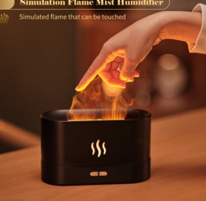 Aroma Diffuser With Flame Light Mist Humidifier Aromatherapy Diffuser With Waterless Auto - Off Protection For Spa Home Yoga Office - Bagpleky