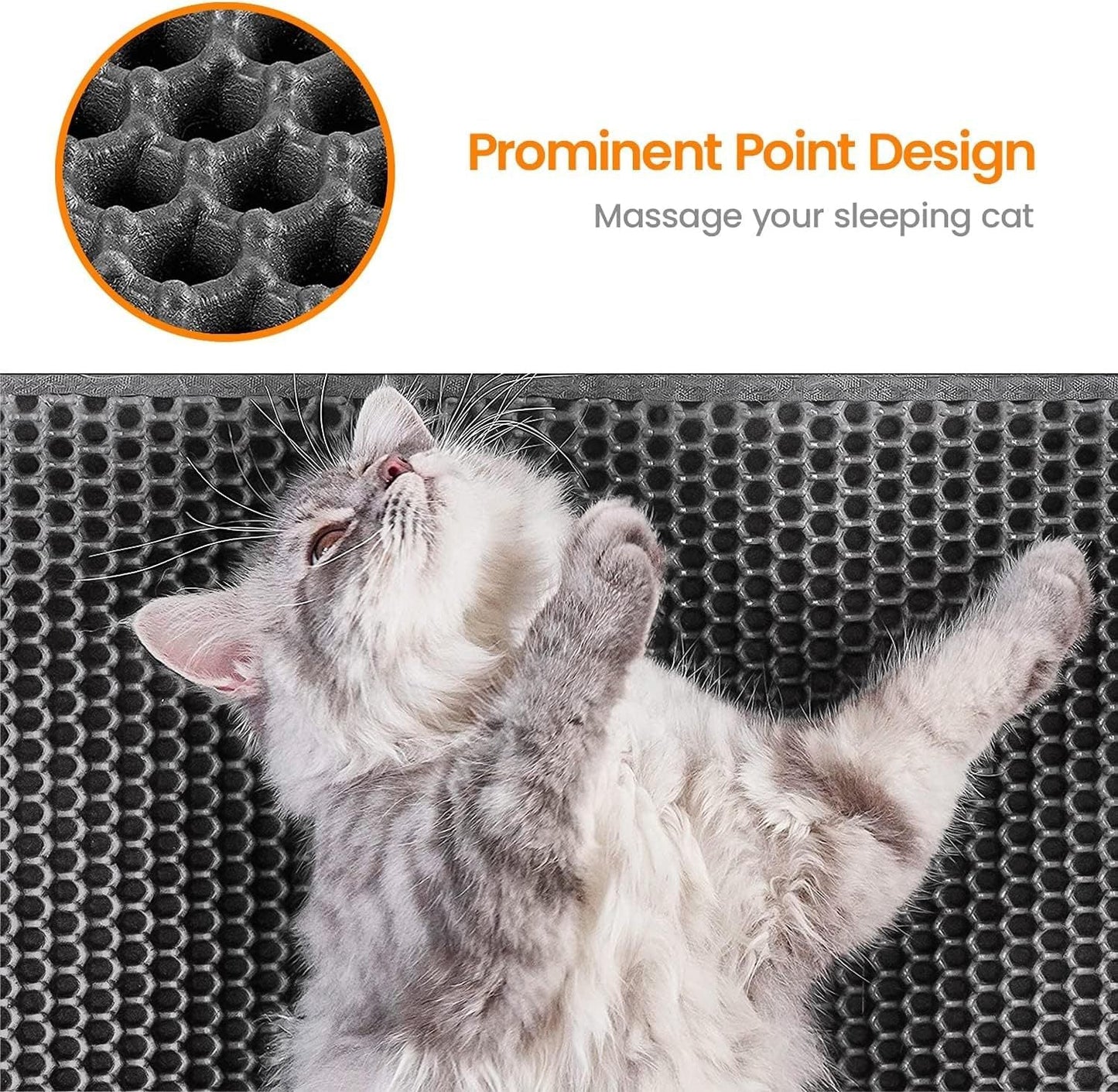 Cat Litter Mat Cat Litter Trapping Mat Honeycomb Double Layer Design Urine And Water Proof Material Scatter Control Less Waste Easier To Clean Washable - Bagpleky