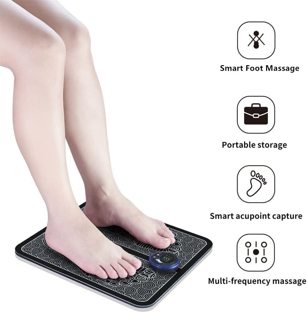 EMS Foot Massager Mat Electric Pad Blood Muscle Circulation Relief Pain LED USB - Bagpleky