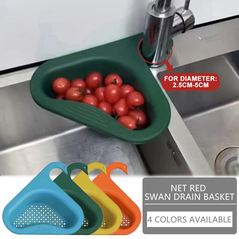 Household Sink Hanging Fruit And Vegetable Filter Water Drain Basket Kitchen Dry And Wet Separation Swan Drain Basket - Bagpleky