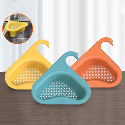 Household Sink Hanging Fruit And Vegetable Filter Water Drain Basket Kitchen Dry And Wet Separation Swan Drain Basket - Bagpleky