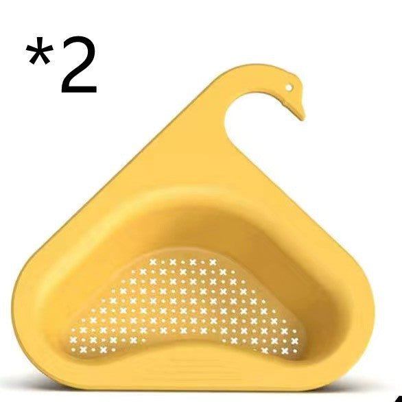 Household Sink Hanging Fruit And Vegetable Filter Water Drain Basket Kitchen Dry And Wet Separation Swan Drain Basket - Bagpleky