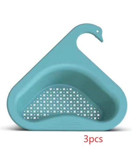 Household Sink Hanging Fruit And Vegetable Filter Water Drain Basket Kitchen Dry And Wet Separation Swan Drain Basket - Bagpleky