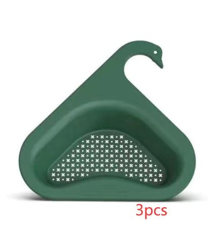 Household Sink Hanging Fruit And Vegetable Filter Water Drain Basket Kitchen Dry And Wet Separation Swan Drain Basket - Bagpleky