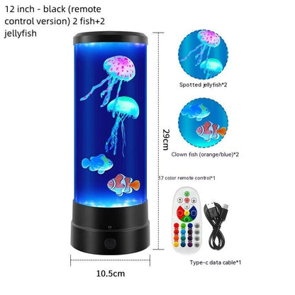 Jellyfish Lamp USB Colorful LED Color Changing Home Atmosphere Small Night Lamp - Bagpleky