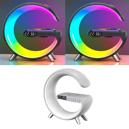 New Intelligent G Shaped LED Lamp Bluetooth Speake Wireless Charger Atmosphere Lamp App Control For Bedroom Home Decor - Bagpleky