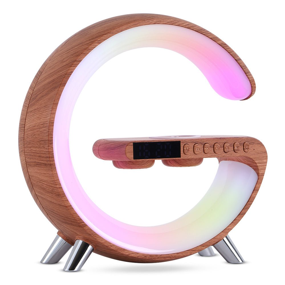 New Intelligent G Shaped LED Lamp Bluetooth Speake Wireless Charger Atmosphere Lamp App Control For Bedroom Home Decor - Bagpleky