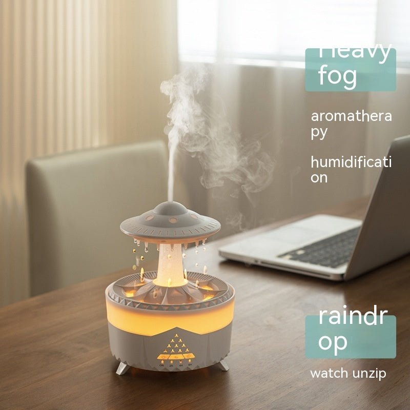 New UFO Raindrop Humidifier Water Drop Air Humidifier USB Aromatherapy Essential Oils Aroma Air Diffuser Household Mist Maker Home Decor - Bagpleky