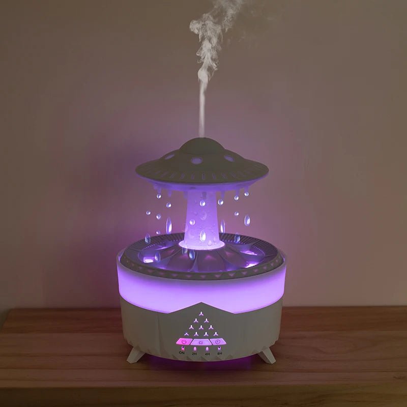 New UFO Raindrop Humidifier Water Drop Air Humidifier USB Aromatherapy Essential Oils Aroma Air Diffuser Household Mist Maker Home Decor - Bagpleky