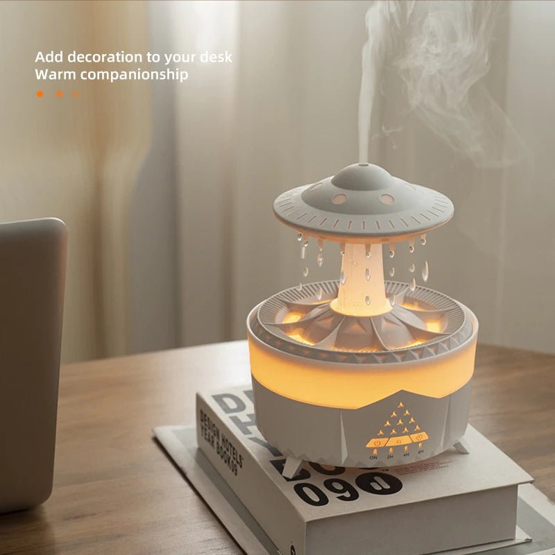 New UFO Raindrop Humidifier Water Drop Air Humidifier USB Aromatherapy Essential Oils Aroma Air Diffuser Household Mist Maker Home Decor - Bagpleky