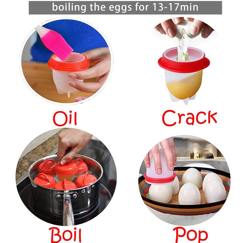 Non - stick Silicone Egg Cups Cooking Tools - Bagpleky