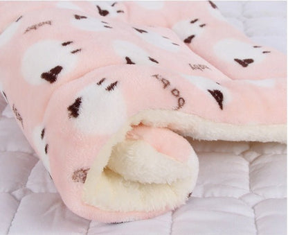 Winter Pet Litter Dog Cat Cage Cushion Quilt Teddy Golden Wool Thick Blanket - Bagpleky